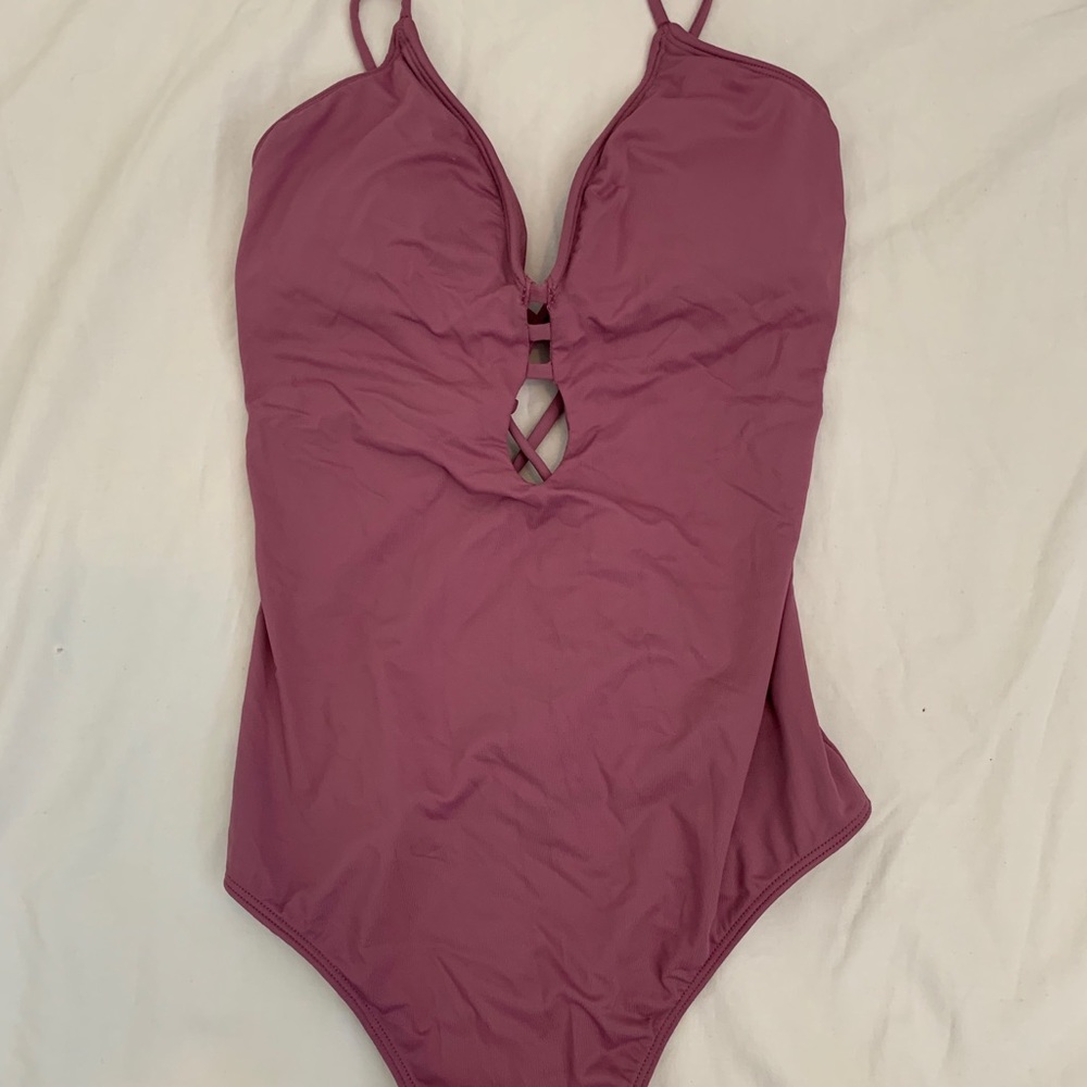 new oneill salt water solid purple mauve swimsuit